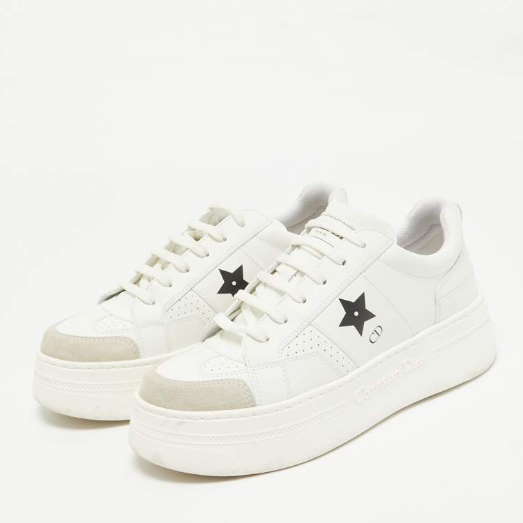 Pre Owned Dior White Leather and Suede Ors Sneakers Size 39