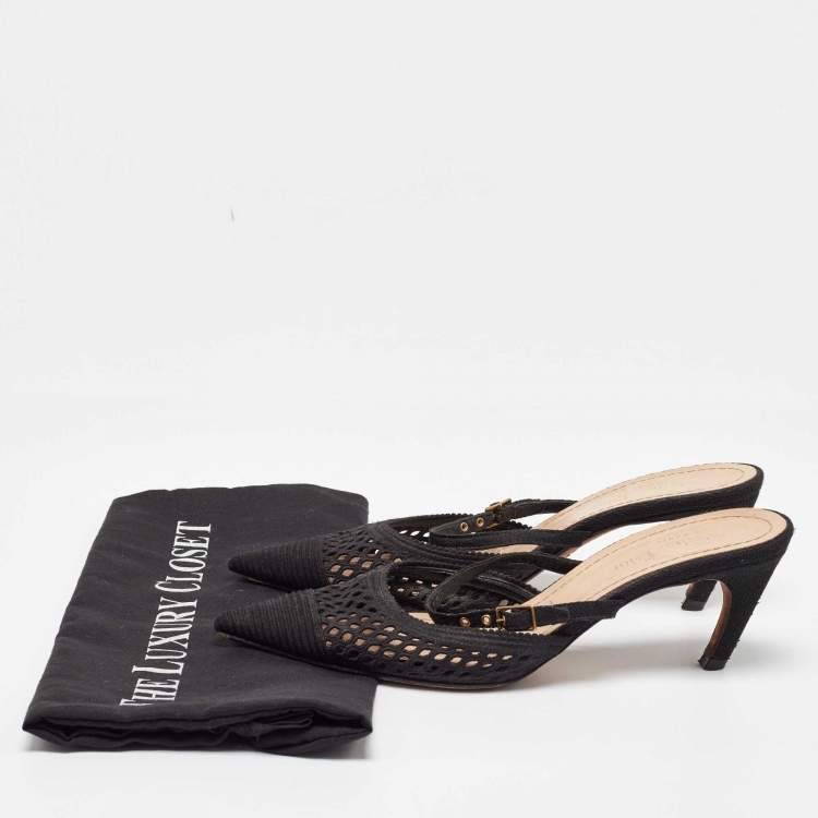 مملوكة مسبقًا Dior Black Fabric Dior Capture Mules Size 38.5