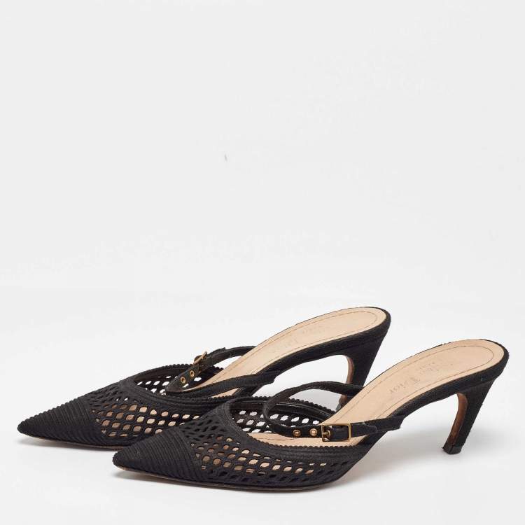 مملوكة مسبقًا Dior Black Fabric Dior Capture Mules Size 38.5
