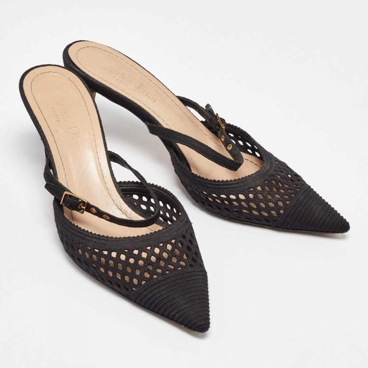مملوكة مسبقًا Dior Black Fabric Dior Capture Mules Size 38.5