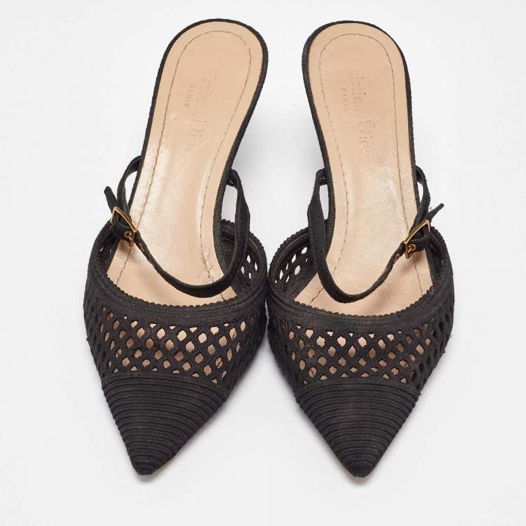 مملوكة مسبقًا Dior Black Fabric Dior Capture Mules Size 38.5