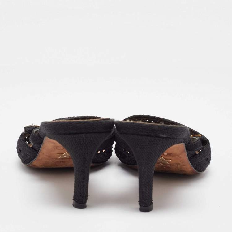 مملوكة مسبقًا Dior Black Fabric Dior Capture Mules Size 38.5