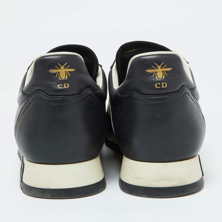 Pre Owned Dior Black/White Leather Diorun Low Top Sneakers Size 40.5