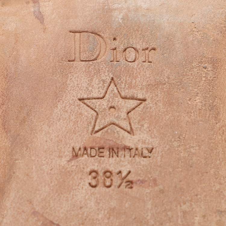 Pre Owned Dior Multicolor Embroidered Canvas Dway Flat Slides Size 38.5