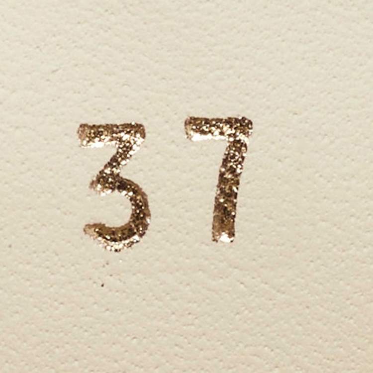 Pre Owned Dior Off White Leather Quilted Cannage D-unit Ankle Length Boots Size 37