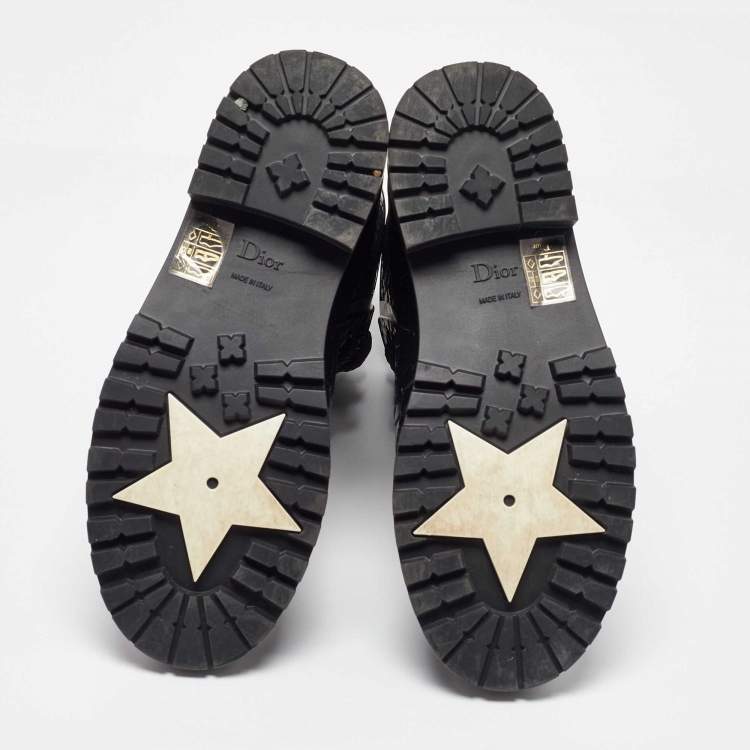 Pre Owned Dior Black Oblique Rubber Diorcamp Rain Boots Size 37