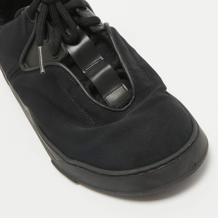 Pre Owned Dior Black Canvas and Leather Lace Up Sneakers Size 39
