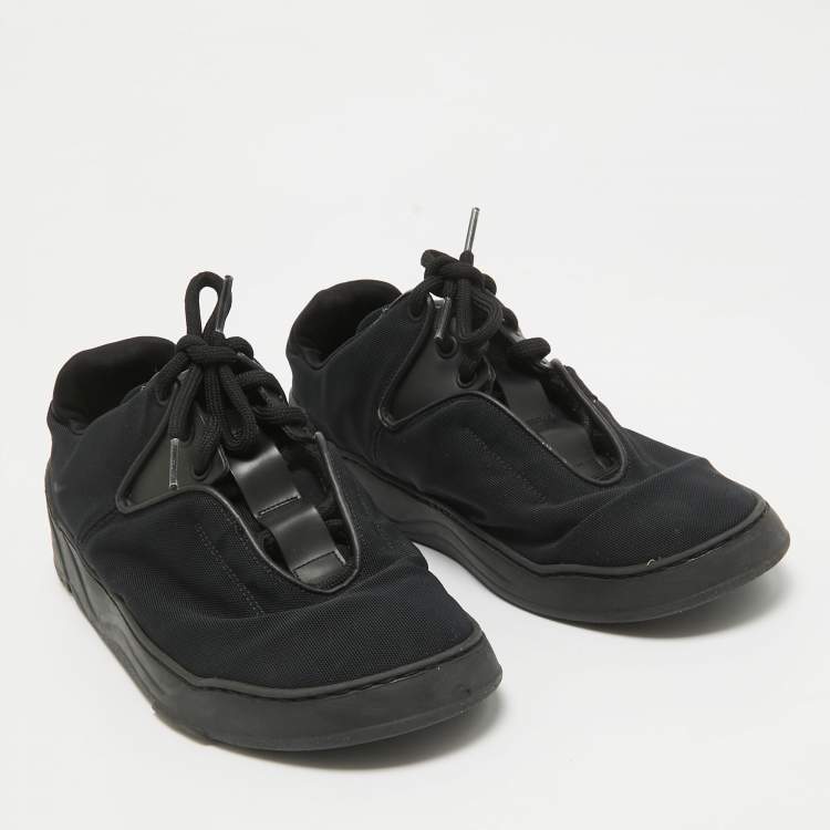 Pre Owned Dior Black Canvas and Leather Lace Up Sneakers Size 39