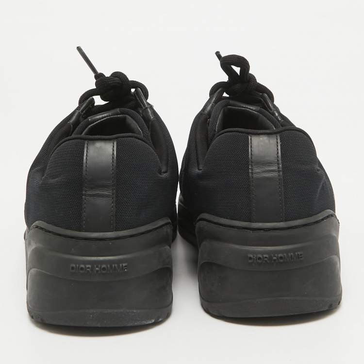 Pre Owned Dior Black Canvas and Leather Lace Up Sneakers Size 39