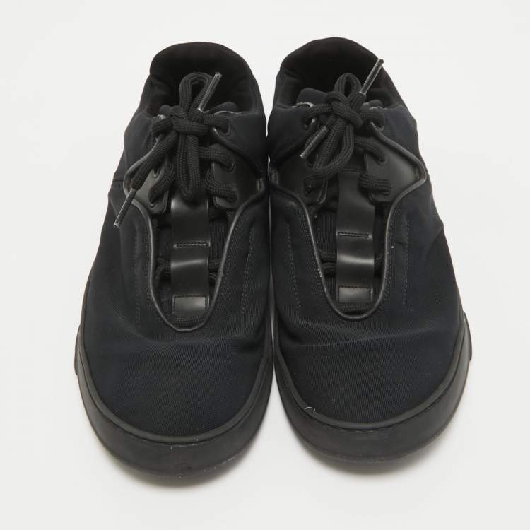 Pre Owned Dior Black Canvas and Leather Lace Up Sneakers Size 39