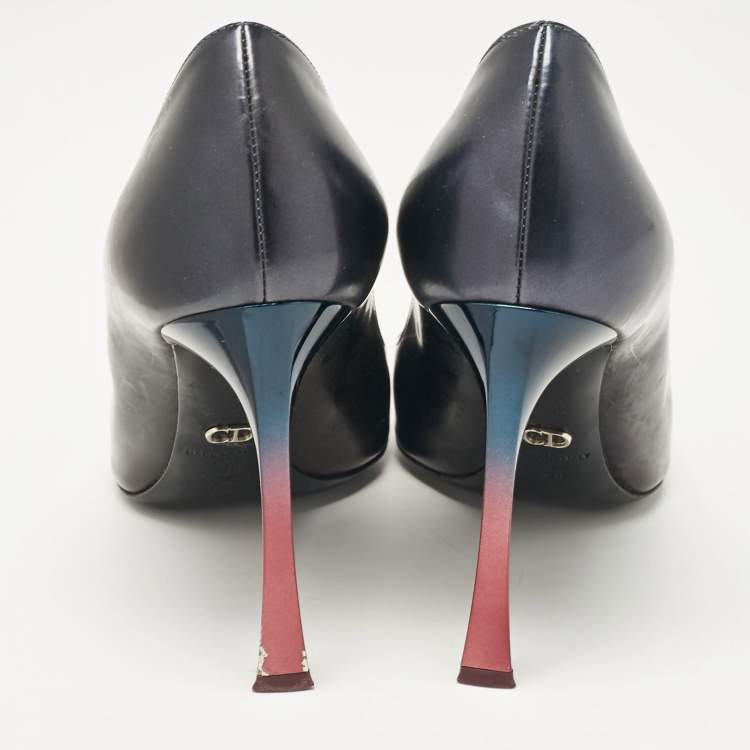 Pre Owned Dior Purple/Black Patent Leather Pointed Toe Pumps Size 36