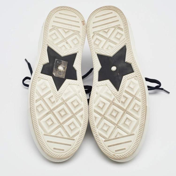 Pre Owned Dior Blue Oblique Knit Fabric and Leather Walk'n'Dior Sneakers Size 38.5