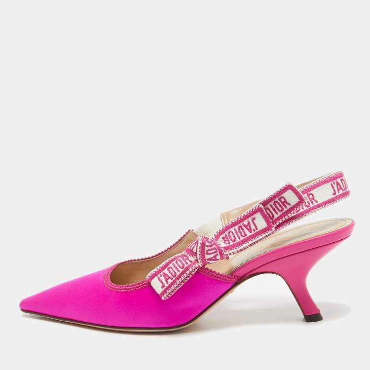 Dior Pink Satin J'Adior Slingback Pumps Size Dior TLC