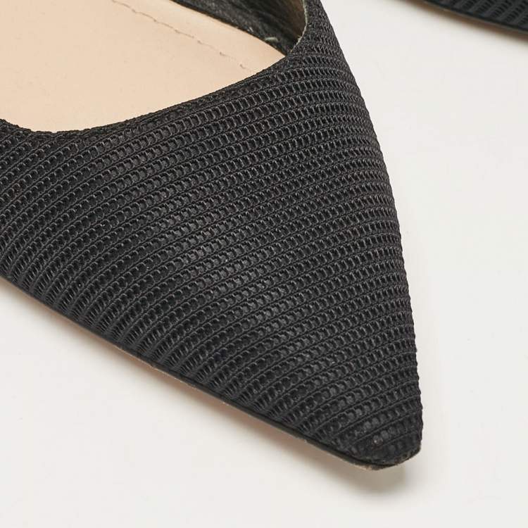 Pre Owned Dior Black Technical Fabric J'adior Slingback Flats Size 38