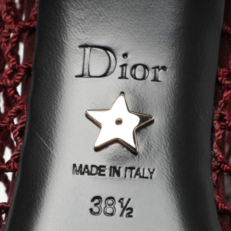 Pre Owned Dior Burgundy Suede and Mesh Naughtily-D Ankle Boots Size 38.5