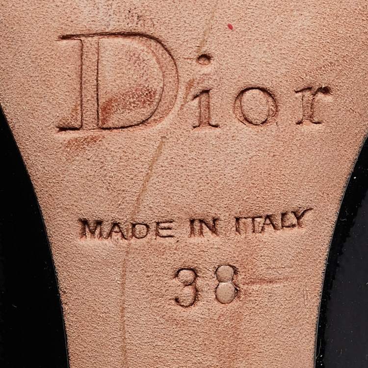 Pre Owned Dior Black Patent Leather Pointed Toe Pumps Size 38