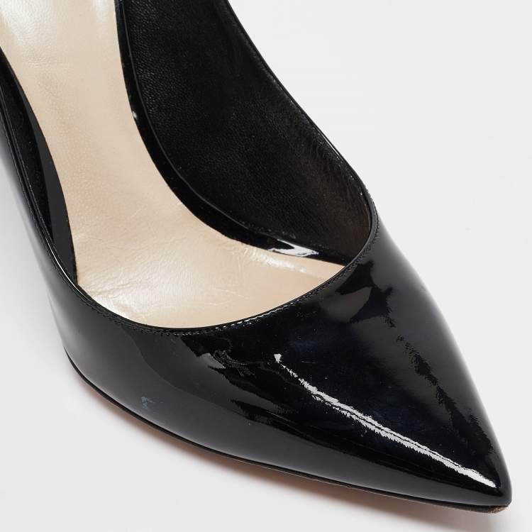 Pre Owned Dior Black Patent Leather Pointed Toe Pumps Size 38