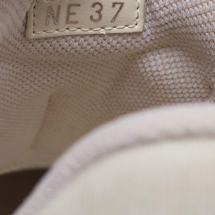 Pre Owned Dior Navy Blue/White  Canvas and Leather Dior ID Lace Up Sneakers Size 37