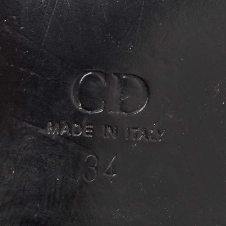 Pre Owned Dior Black Patent Leather Lace Up Derby Size 34