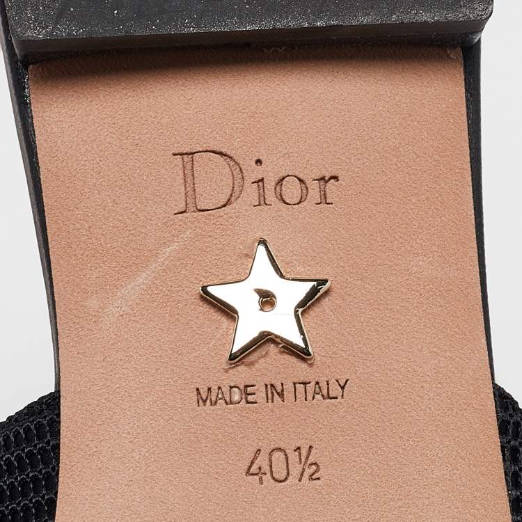 Pre Owned Dior Black Fabric J'Adior Pointed Toe Slingback Flats Size 40.5