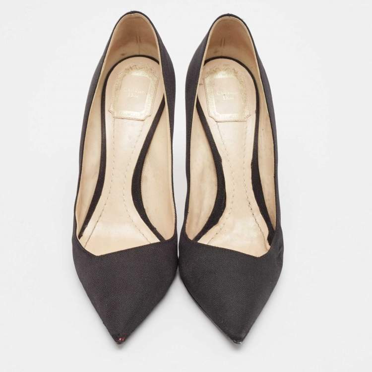 Pre Owned Dior Black Fabric Perspex Heel Pointed Toe Pumps Size 40