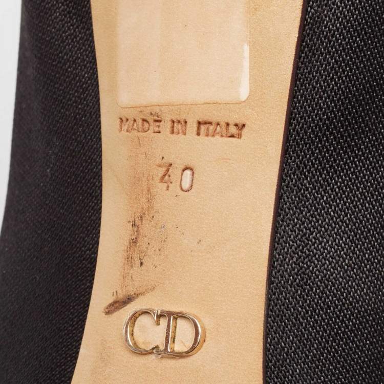 Pre Owned Dior Black Fabric Perspex Heel Pointed Toe Pumps Size 40