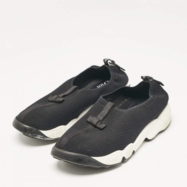 Pre Owned Dior Black Mesh Fusion Slip On Sneakers Size 36.5