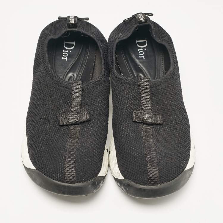 Pre Owned Dior Black Mesh Fusion Slip On Sneakers Size 36.5