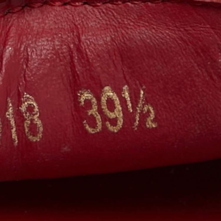 Pre Owned Dior Red Embroidered Logo Canvas Dway Flat Sandals Size 39.5