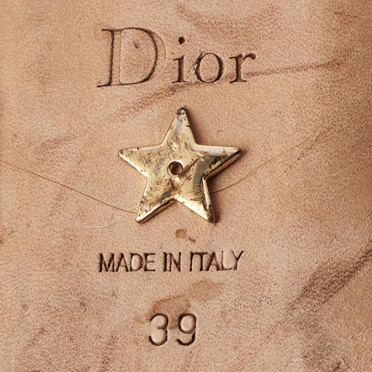 Pre Owned Dior Beige Patent Leather J'adior Slingback Flats Size 39