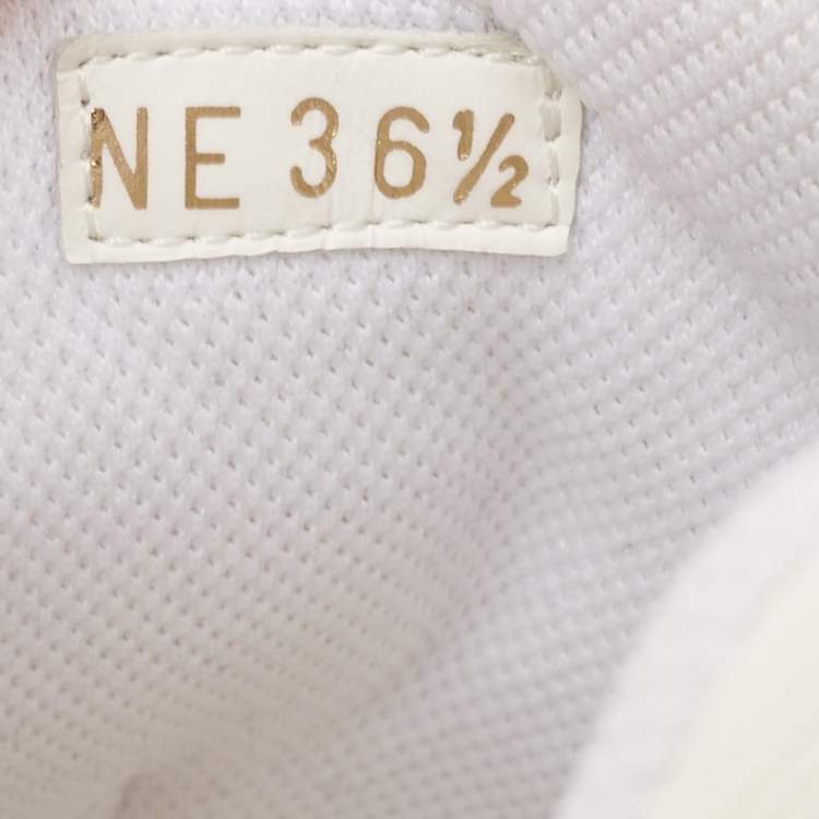 Pre Owned Dior White Leather and Rubber Dior ID  Sneakers Size 36.5