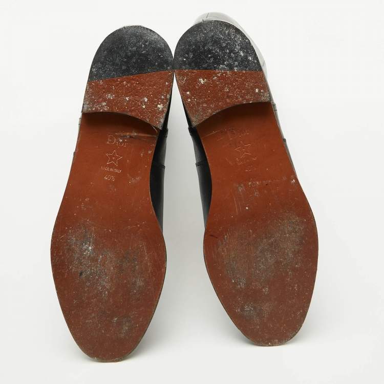 Pre Owned Dior Black Leather Riding Knee Length Boots Size 40.5