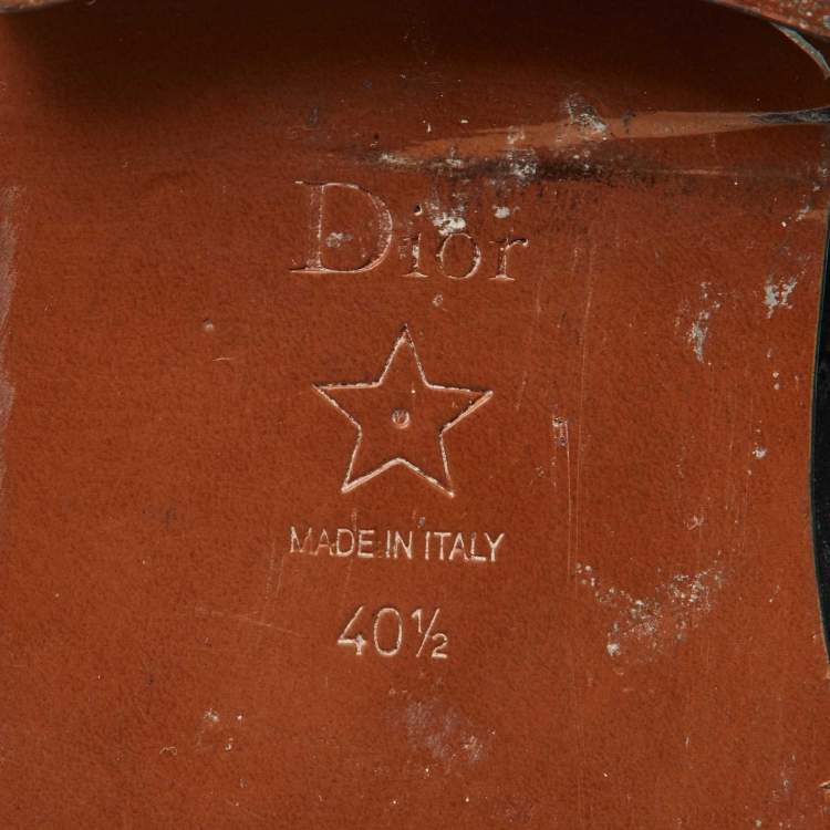 Pre Owned Dior Black Leather Riding Knee Length Boots Size 40.5