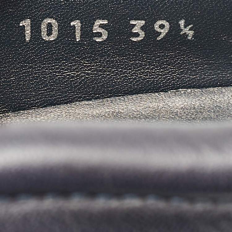 Pre Owned Dior Blue Denim and Leather Embellished Slip On Sneakers Size 39.5