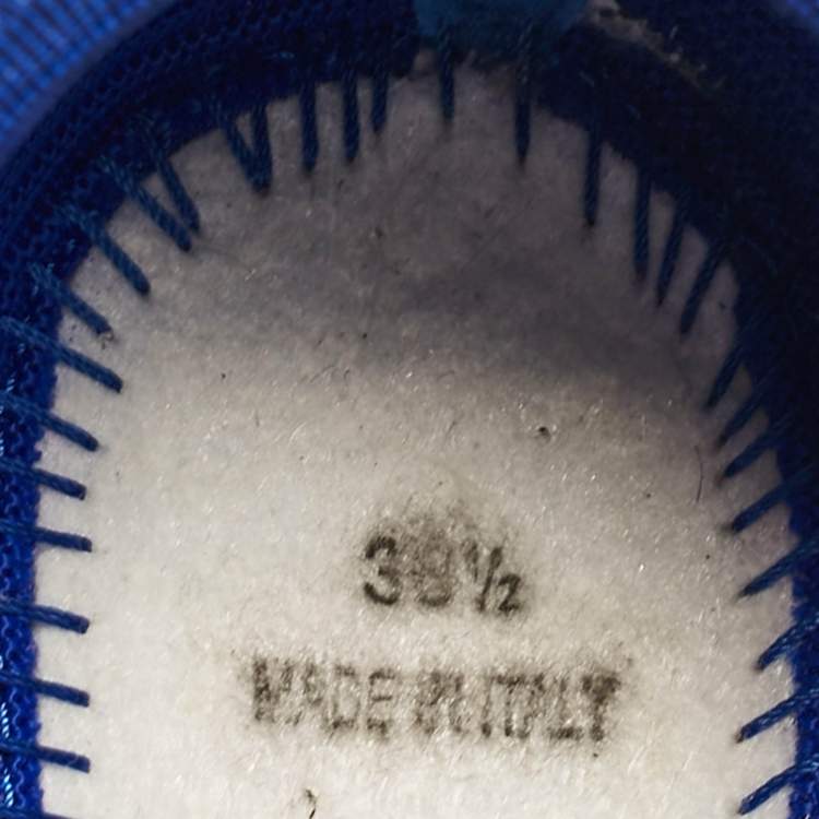 Pre Owned Dior Blue Mesh Fusion Crystal Embellished Slip On Sneakers Size 36.5
