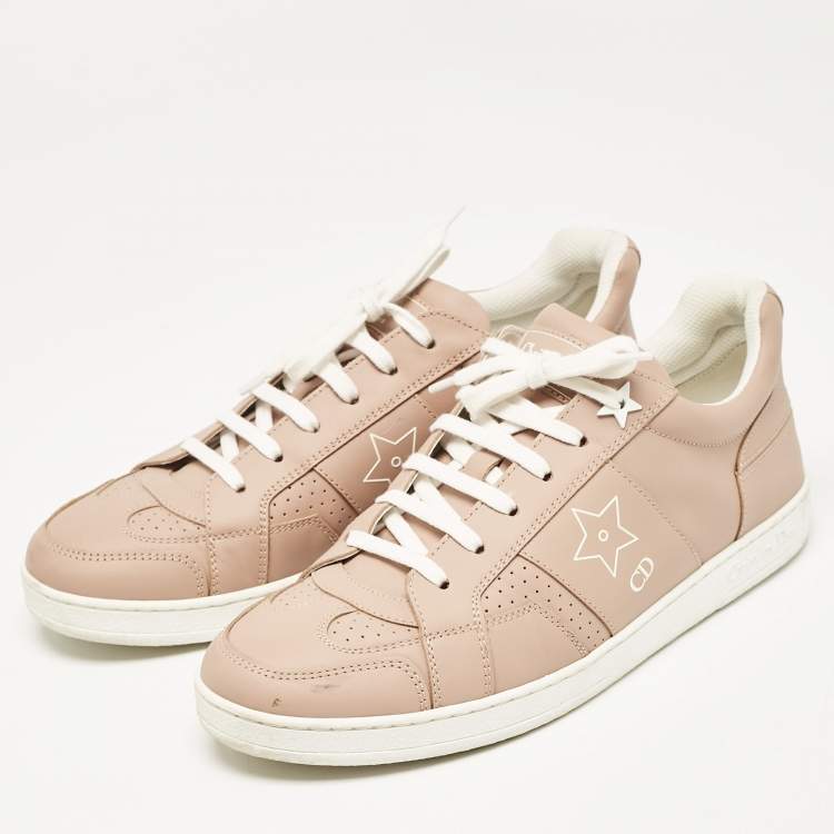 Pre Owned Dior Beige Leather D-star Lace Up Sneakers Size 38