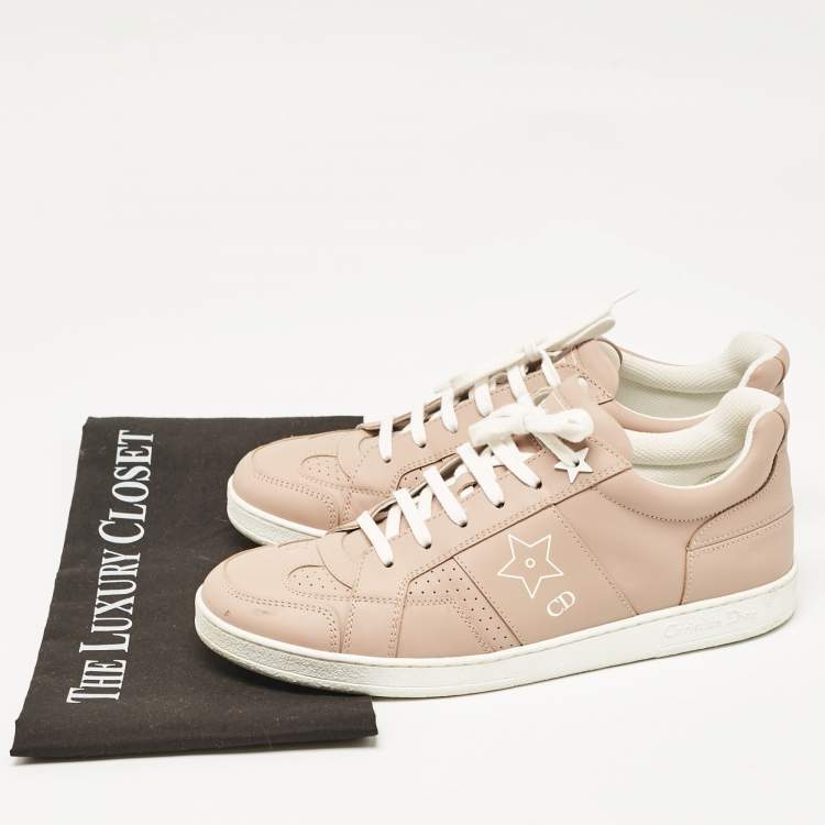 Pre Owned Dior Beige Leather D-star Lace Up Sneakers Size 38