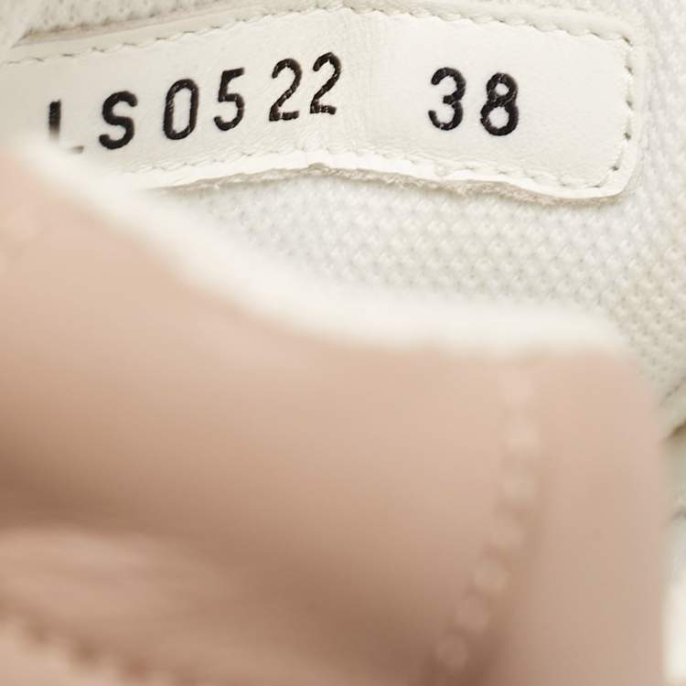 Pre Owned Dior Beige Leather D-star Lace Up Sneakers Size 38