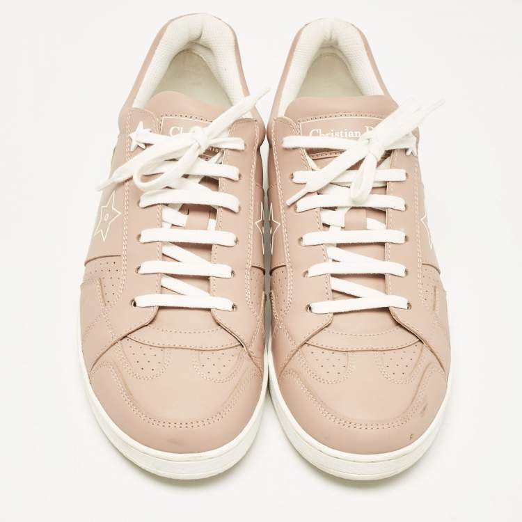 Pre Owned Dior Beige Leather D-star Lace Up Sneakers Size 38