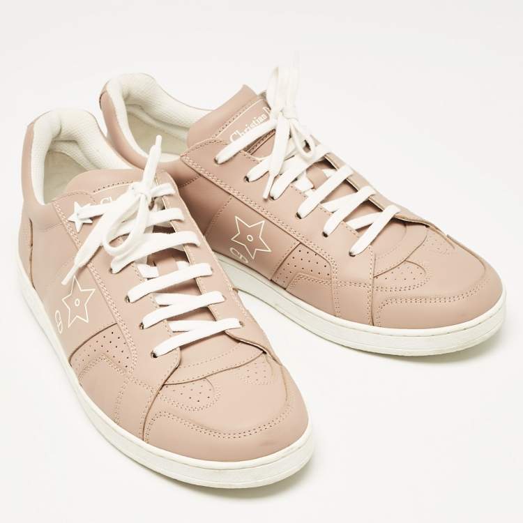 Pre Owned Dior Beige Leather D-star Lace Up Sneakers Size 38