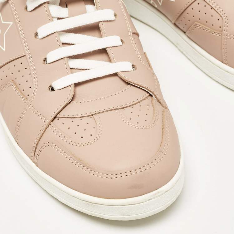 Pre Owned Dior Beige Leather D-star Lace Up Sneakers Size 38