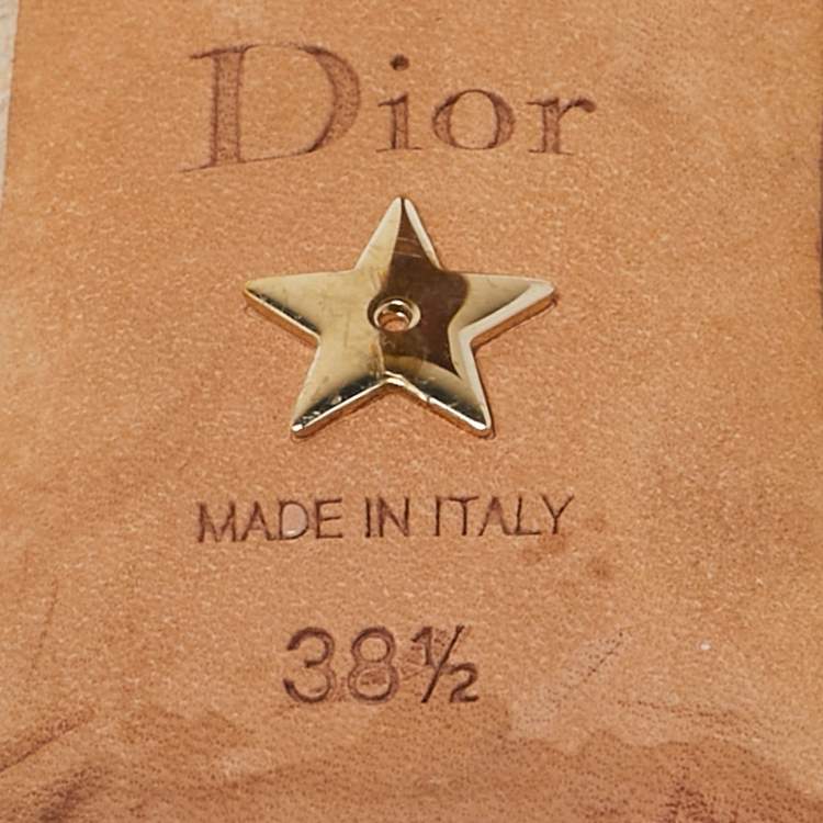 Pre Owned Dior Beige Mesh and Suede J'Adior Slingback Pumps Size 38.5