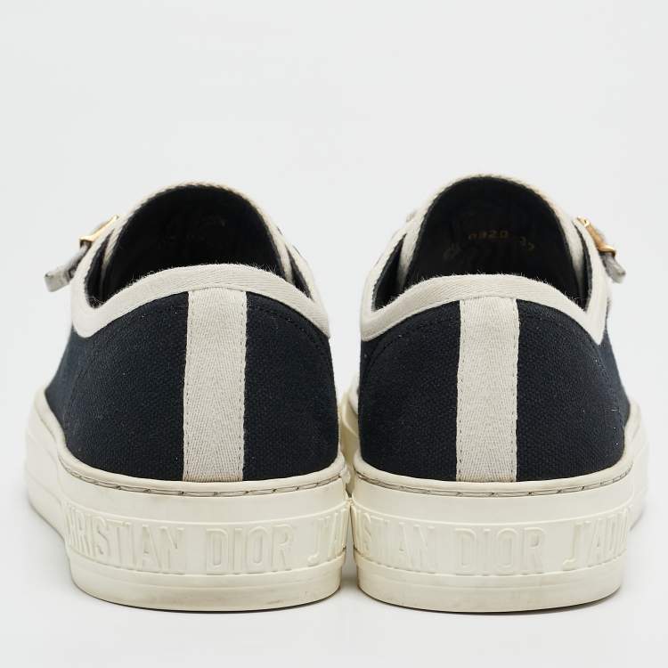 Pre Owned Dior Black/Cream Canvas Walk'n'Dior Sneakers Size 37