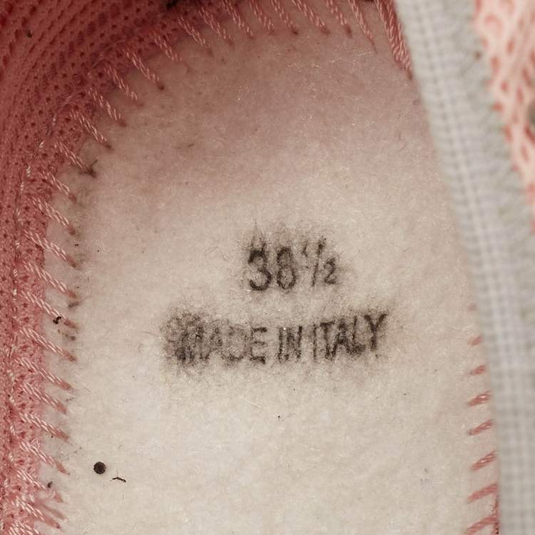 Pre Owned Dior Pink Embellished Mesh Fusion Sneakers Size 38.5