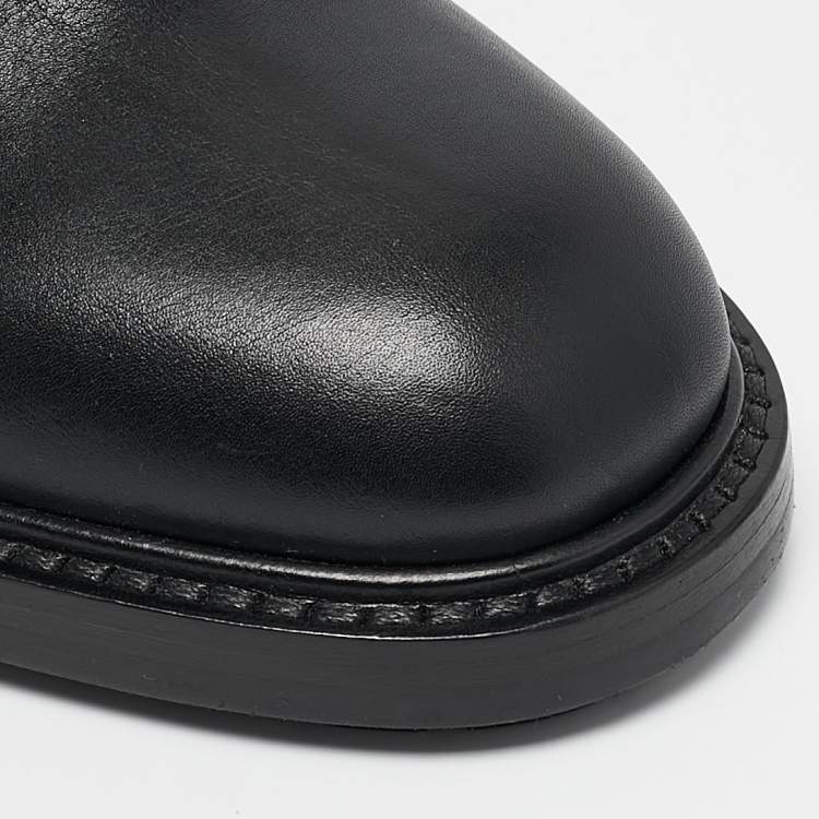 Pre Owned Dior Black Leather CD Logo Ankle Boots Size 36