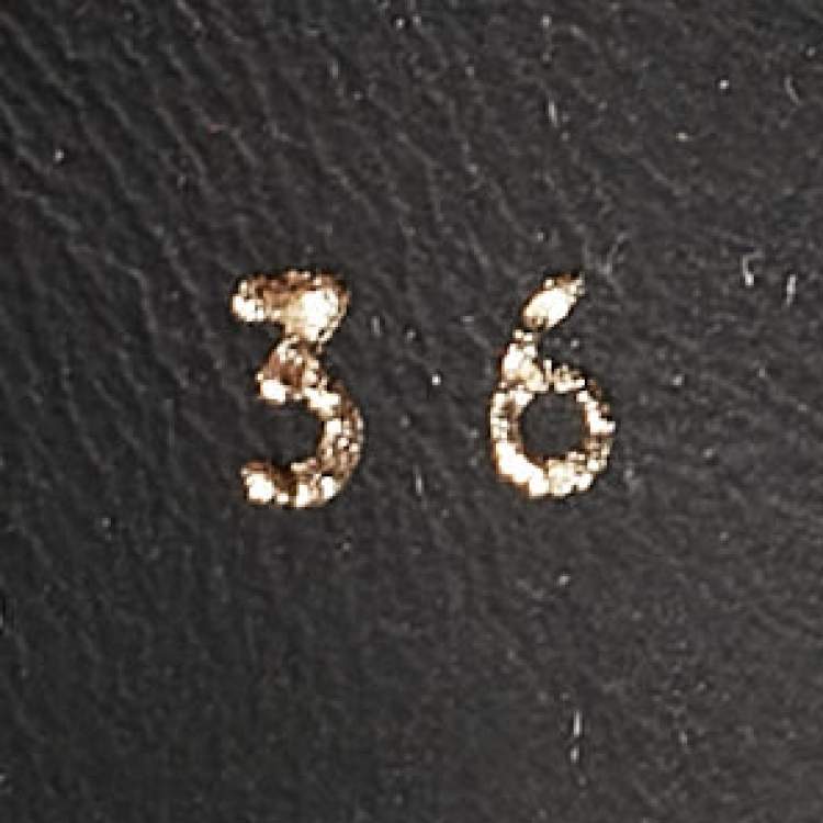 Pre Owned Dior Black Leather CD Logo Ankle Boots Size 36