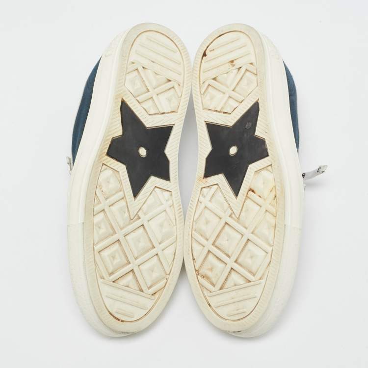 Pre Owned Dior Navy Blue/White Canvas Walk'n'Dior Sneakers Size 37