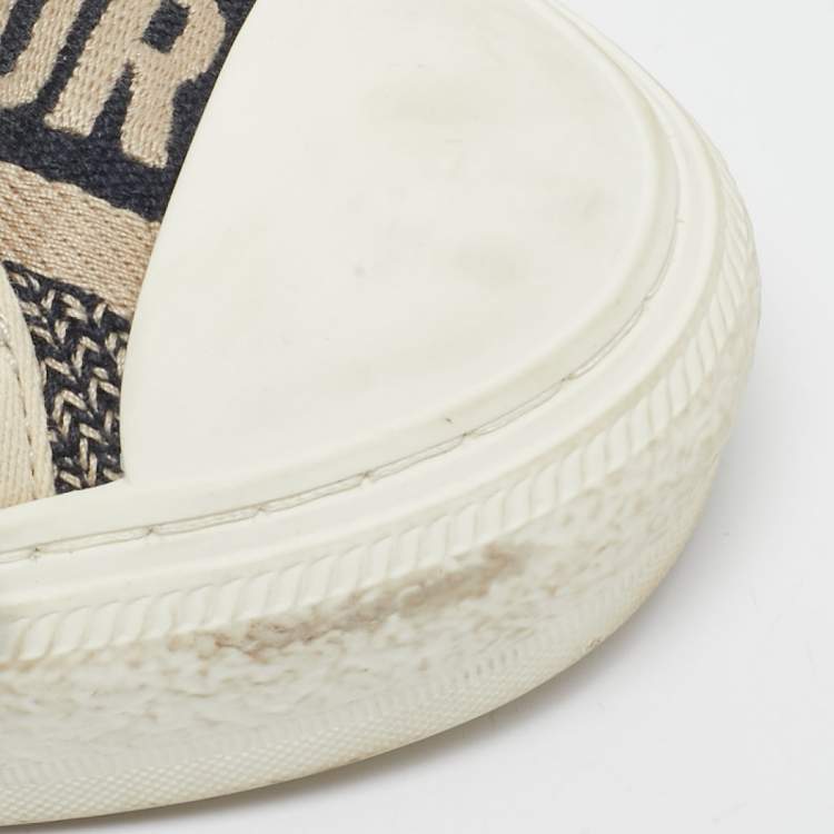 Pre Owned Dior Navy Blue Canvas Walk'n'Dior Lace Up Sneakers Size 39