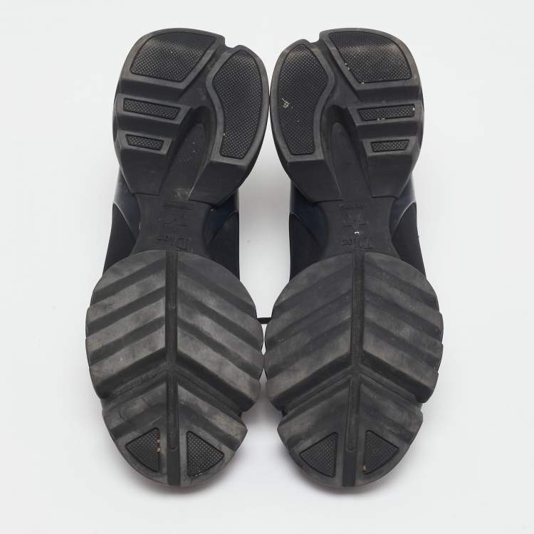Pre Owned Dior Black Rubber and Neoprene D-Connect Sneakers Size 37.5