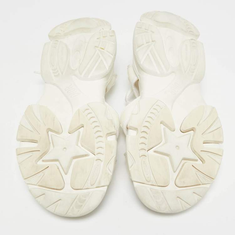 Pre Owned Dior White Neoprene D-Connect Flat Sandals Size 41.5